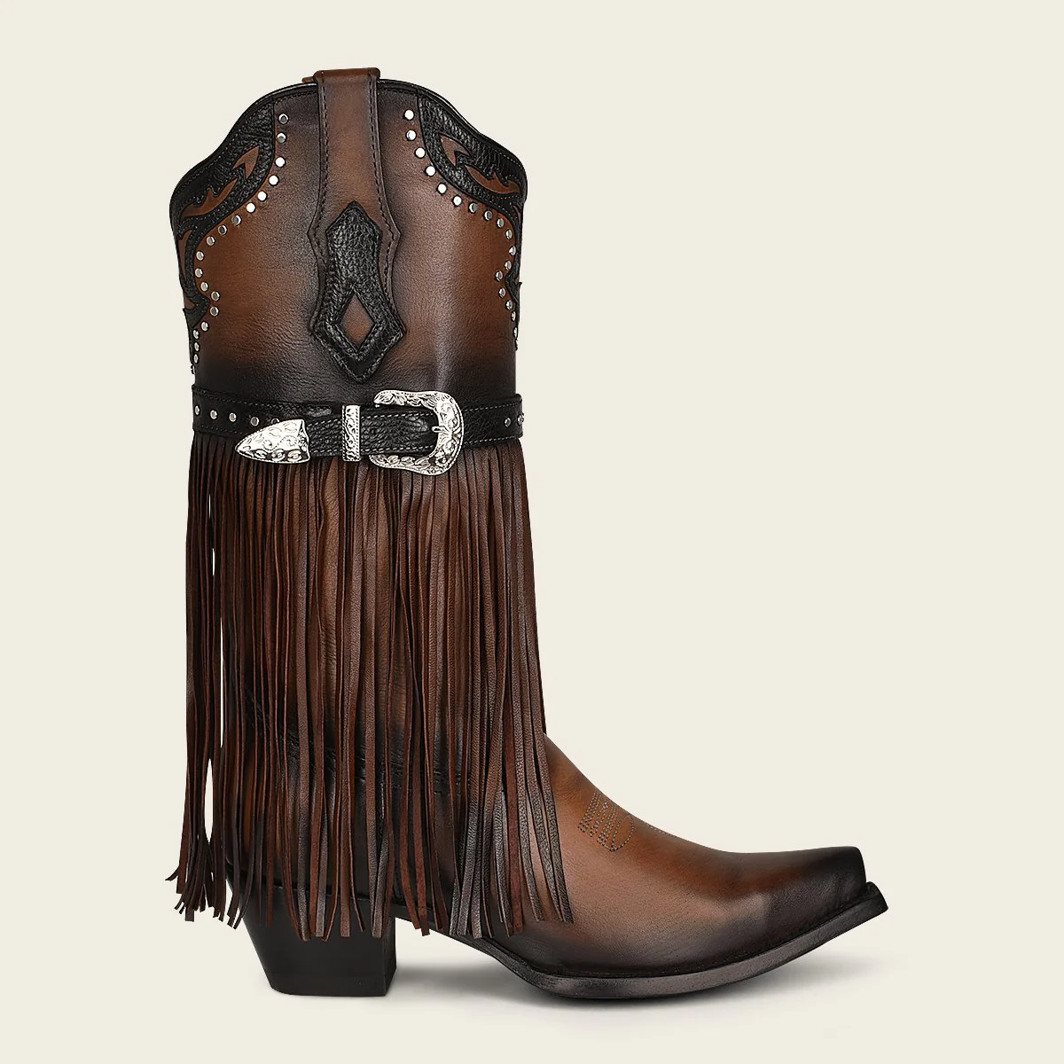 Bota western en piel genuina para dama