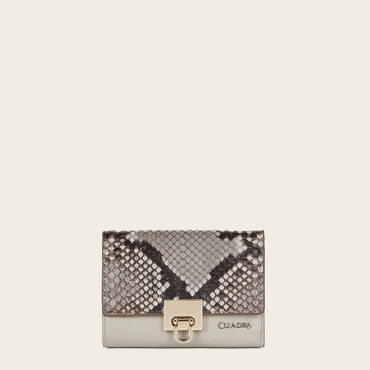 Cartera en piel genuina de pitón para dama