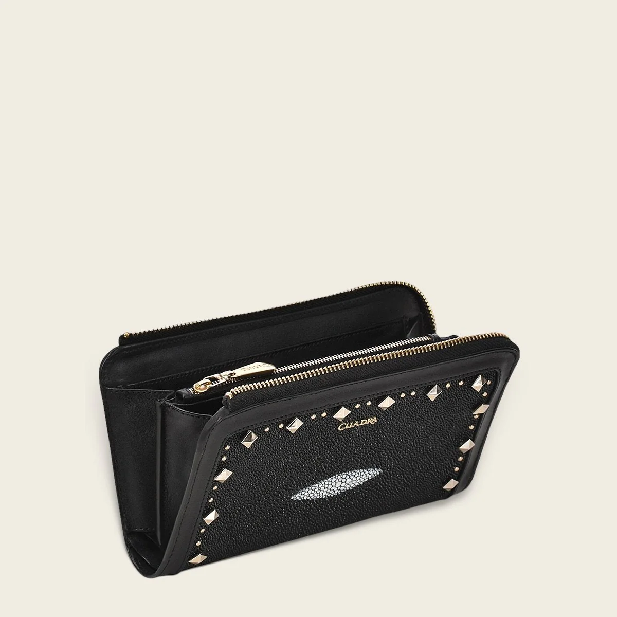 Cartera en piel genuina de mantarraya para dama