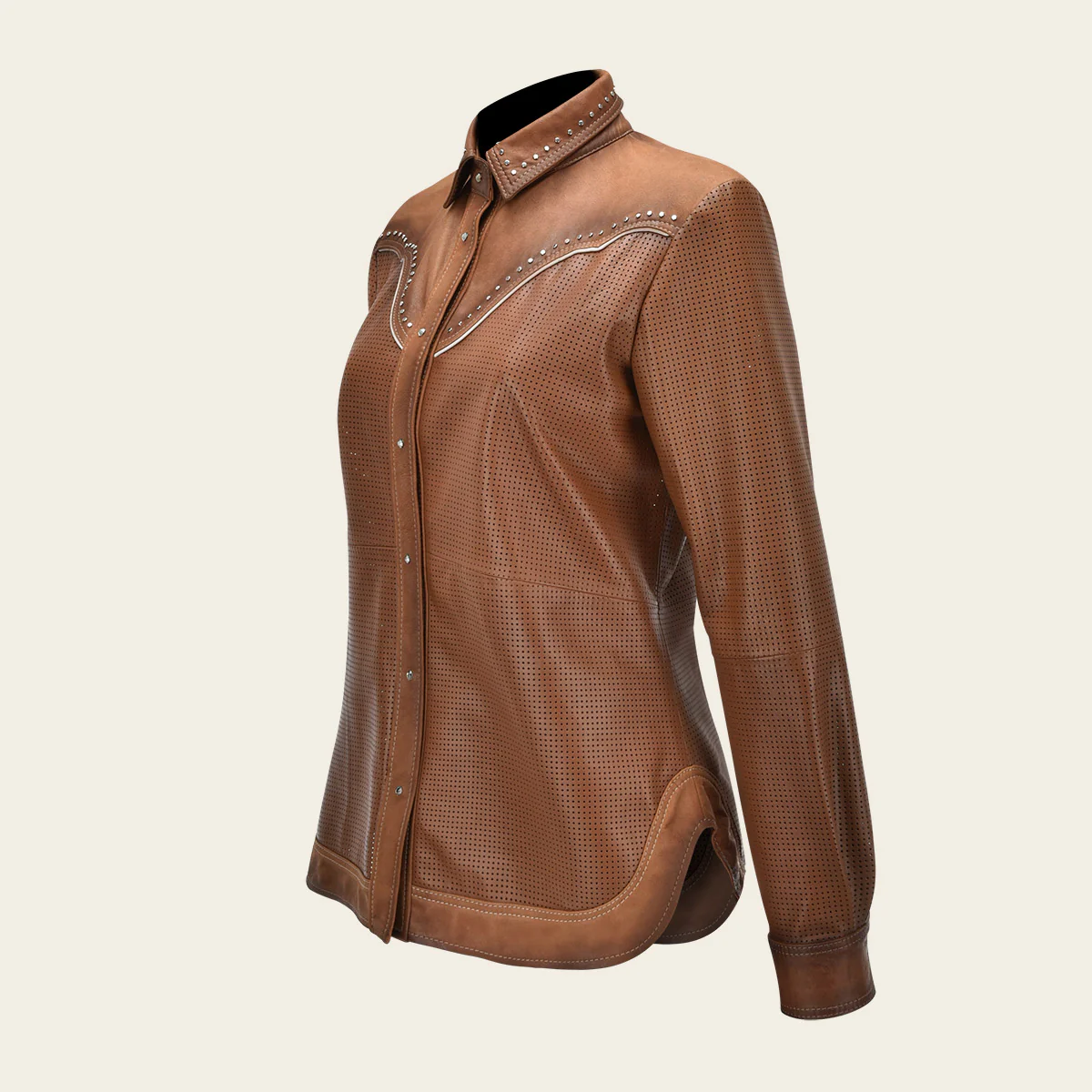 Camisola en piel genuina de ovino para dama