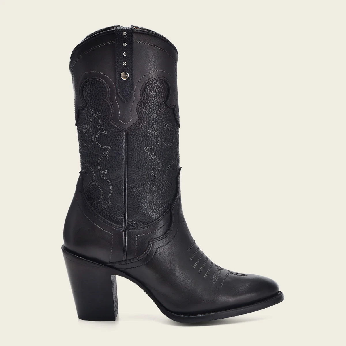 Bota western en piel genuina para dama