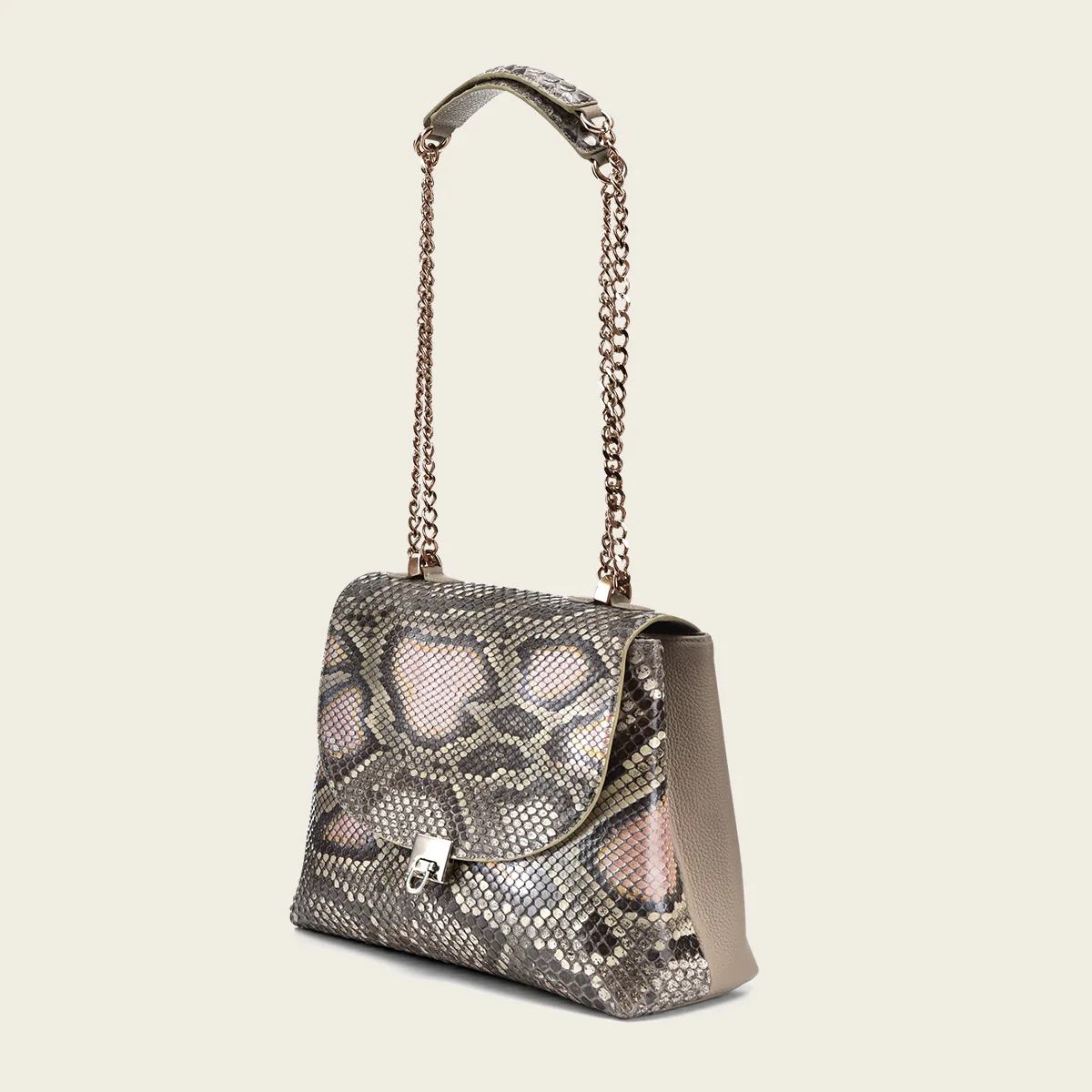 Crossbody en piel genuina de pitón para dama