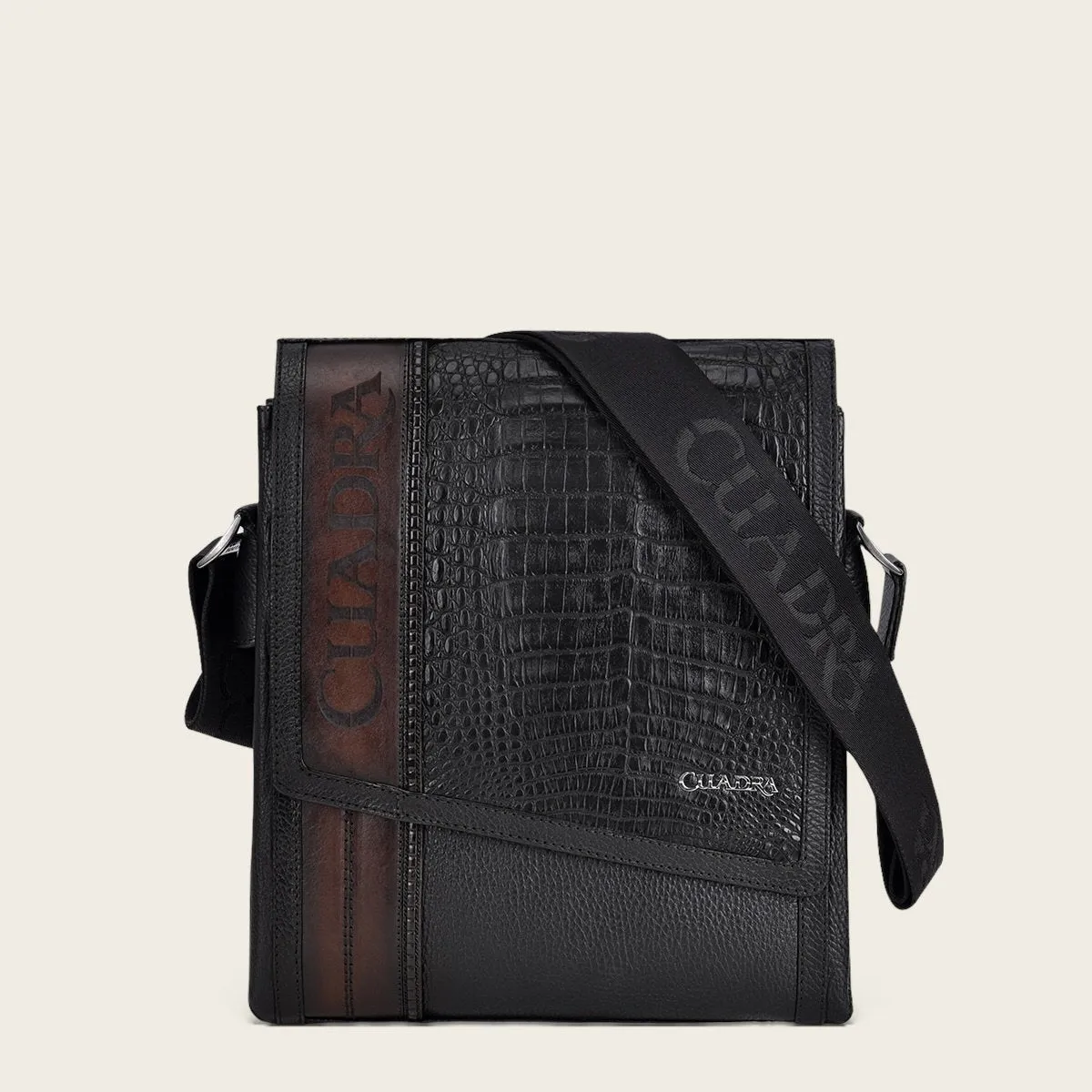 Bandolera en piel genuina de fuscus