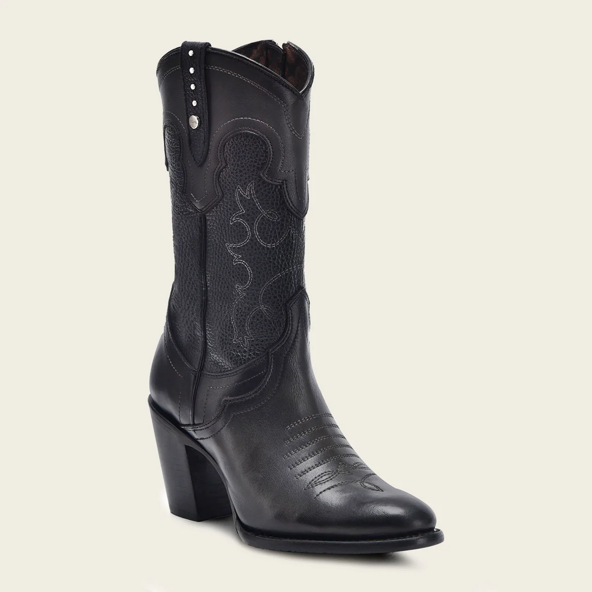 Bota western en piel genuina para dama
