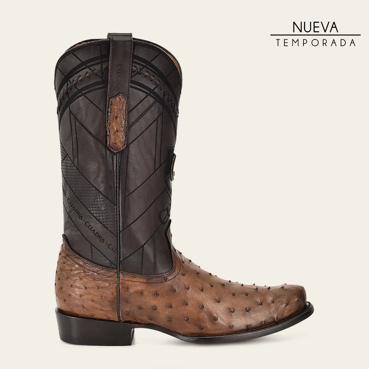 Bota en piel genuina de avestruz.