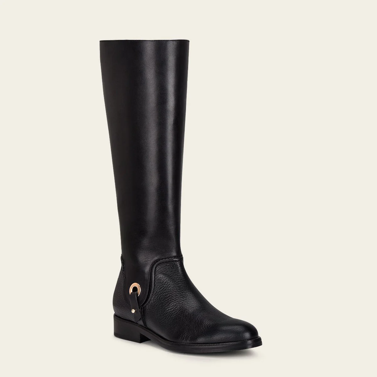 Bota alta para dama en piel genuina de venado