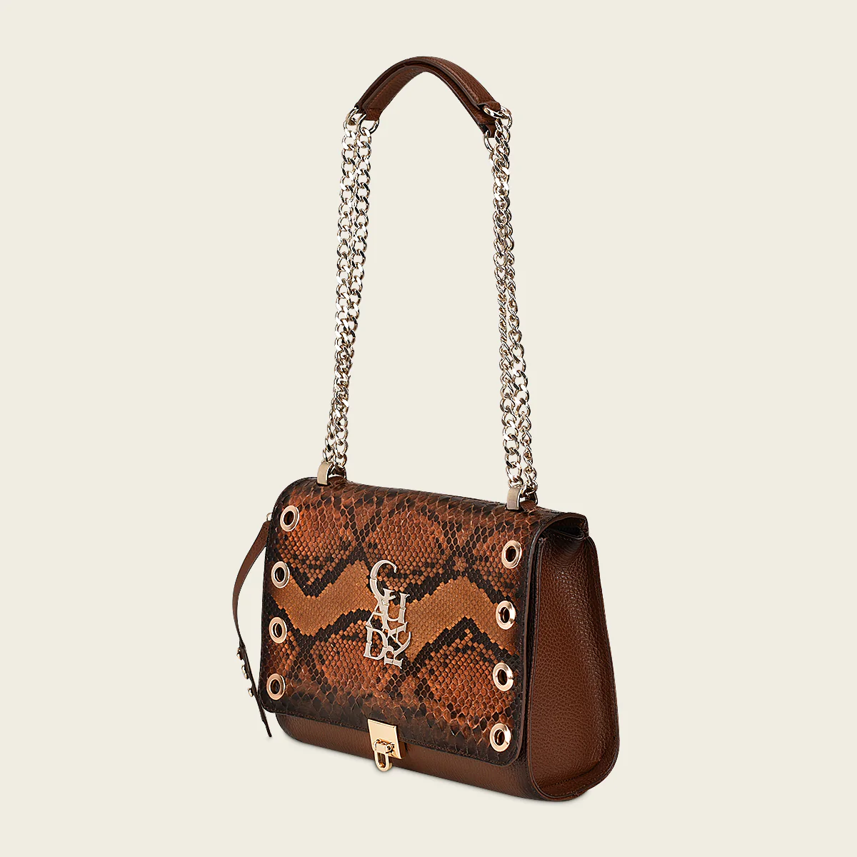 Crossbody en piel genuina de pitón para dama