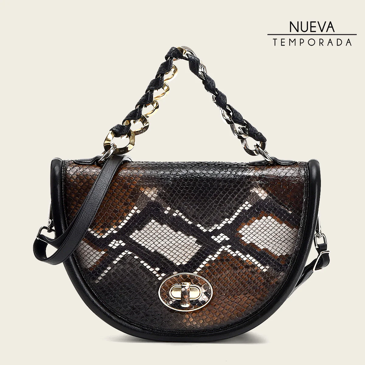 Bolso Crossbody en Piel Genuina de Pitón
