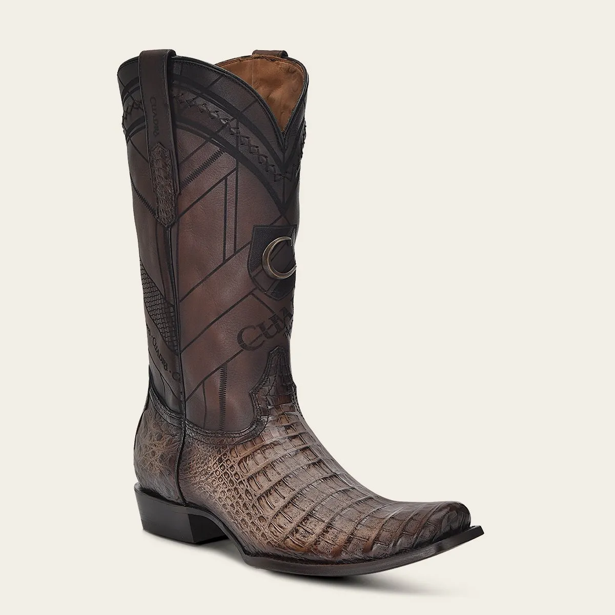 Bota vaquera en piel de fuscus.