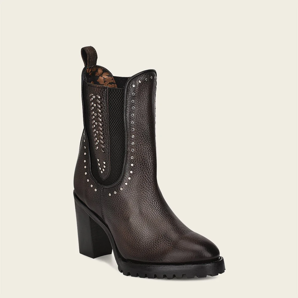 Botines en piel genuina para dama