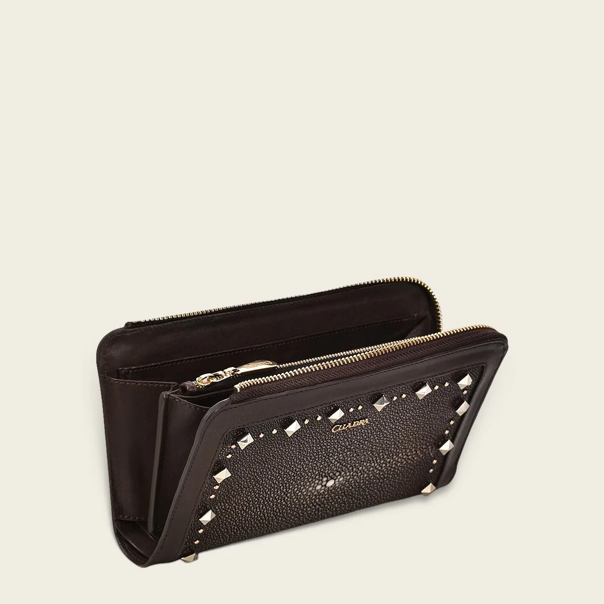 Cartera en piel genuina de mantarraya para dama