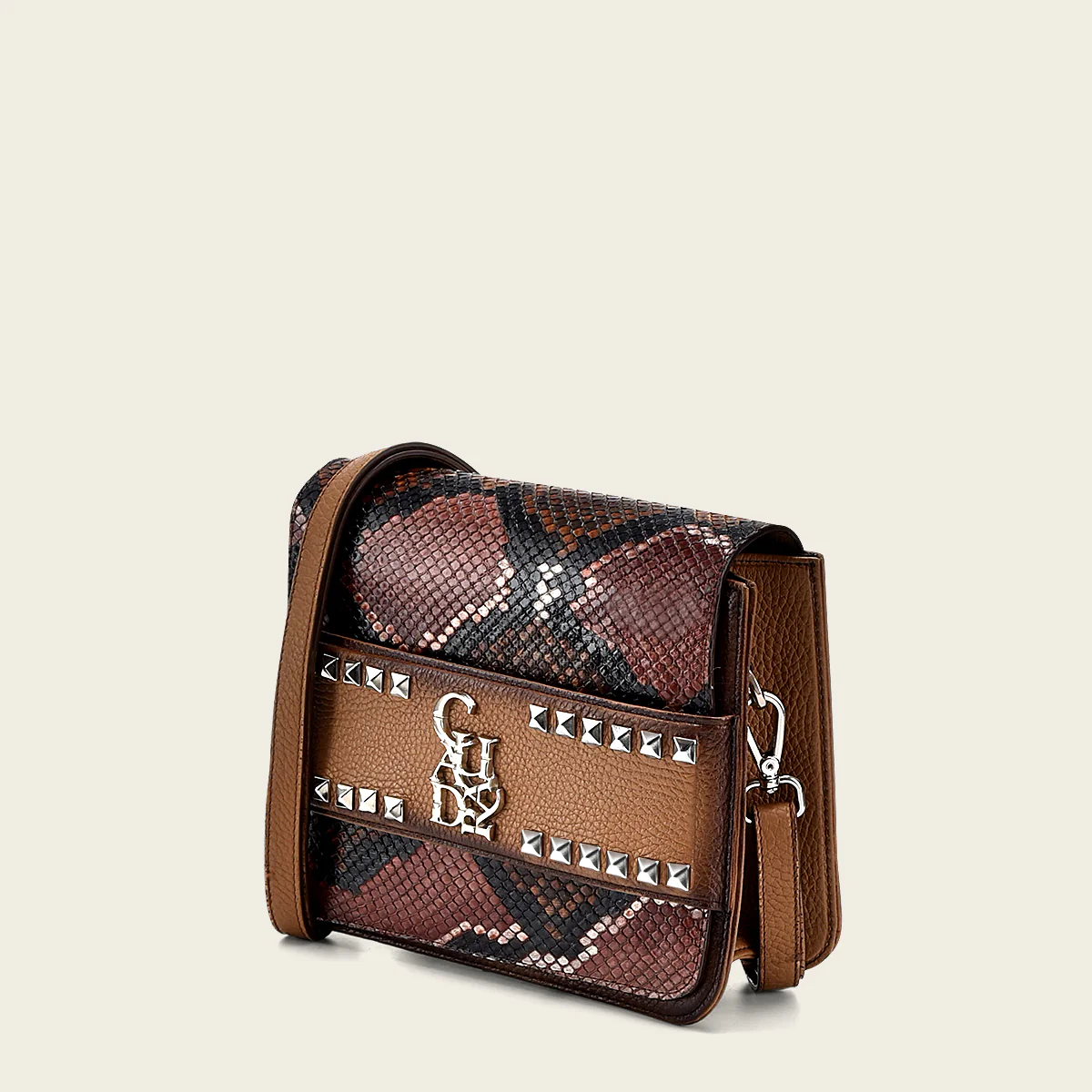 Crossbody en piel genuina de pitón para dama