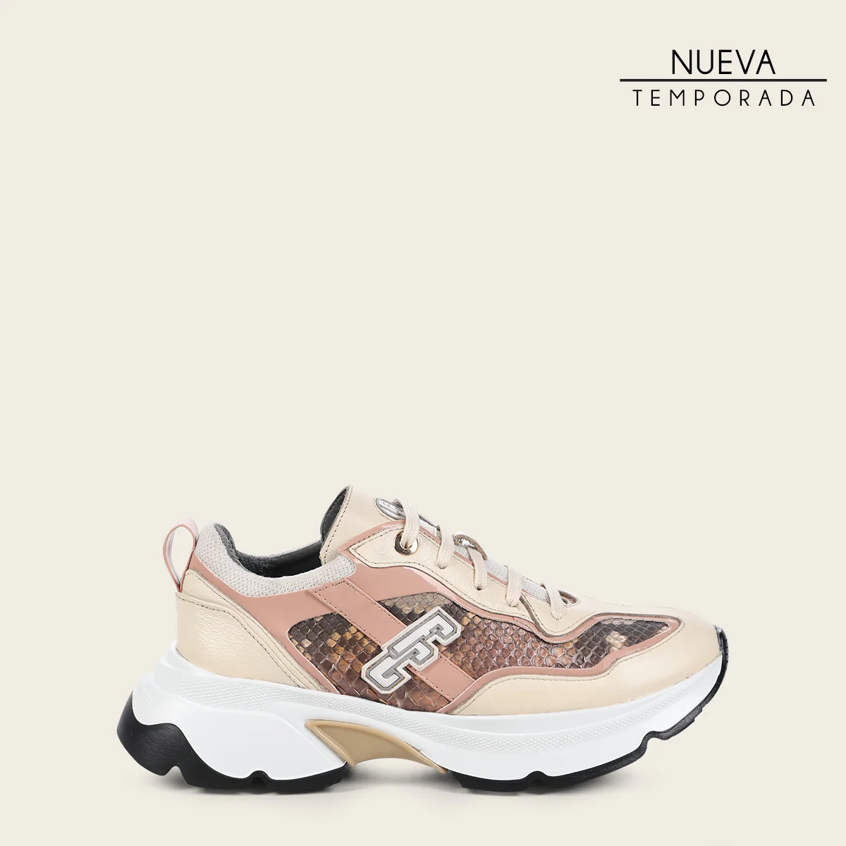 Sneakers en Piel Genuina de Pitón