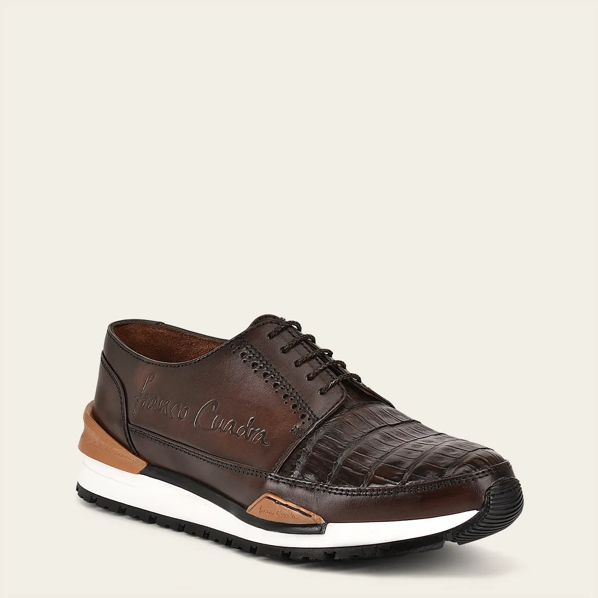 Sneakers con piel genuina de caimán