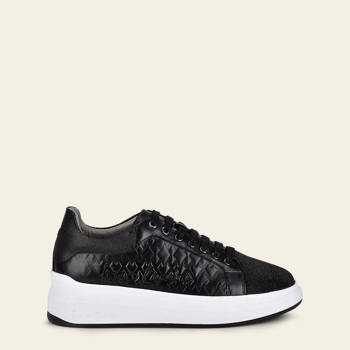 Sneakers en piel genuina de mantarraya