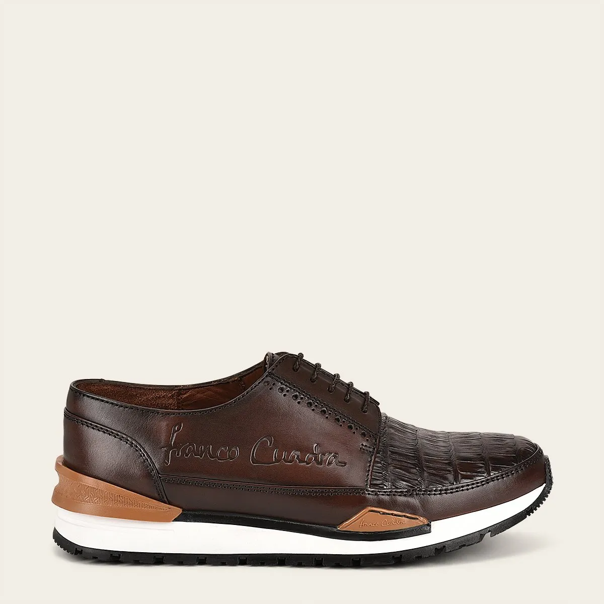 Sneakers con piel genuina de caimán