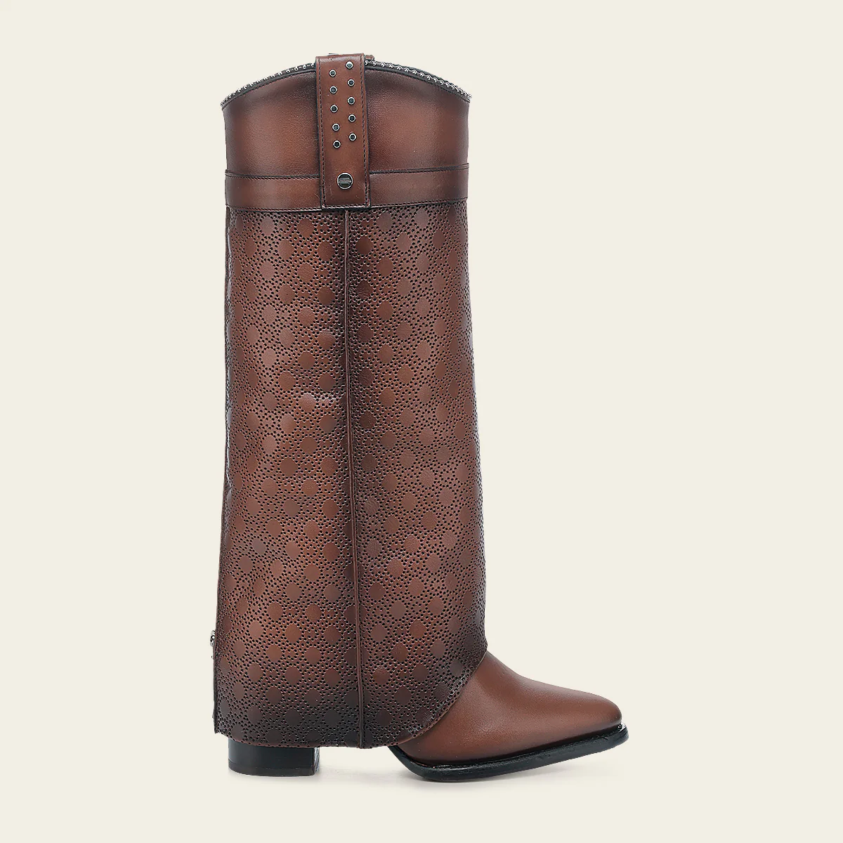 Bota western fashion en piel genuina para dama