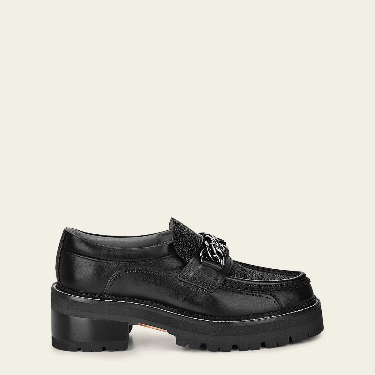 Mocasín en piel genuina de mantarraya