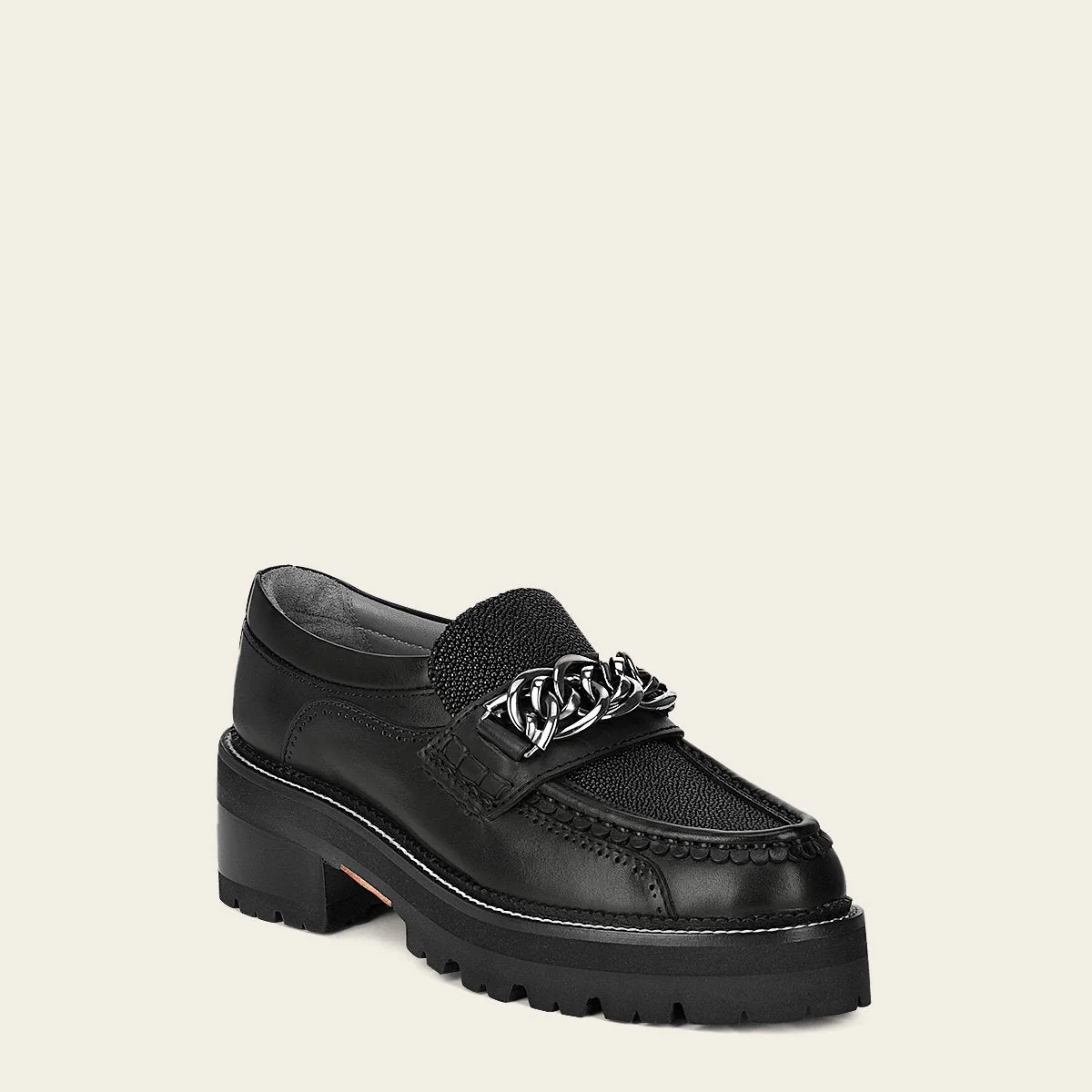 Mocasín en piel genuina de mantarraya